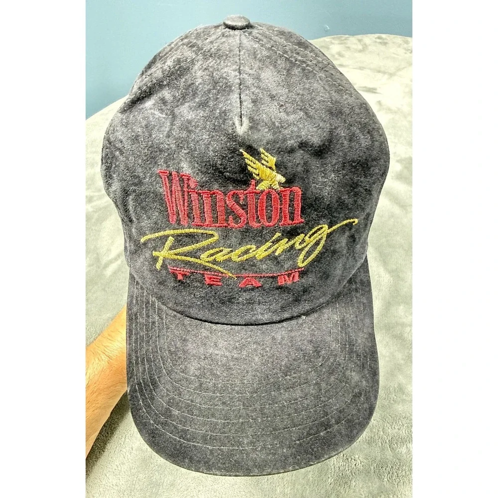 Vintage Winston Racing Team Snapback Hat NASCAR Eagle Black Red